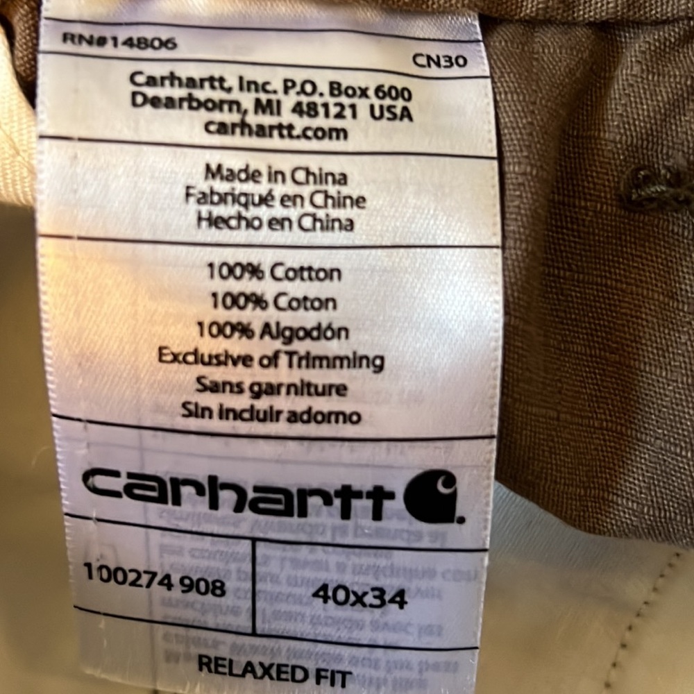 Carhartt Men Khaki Chino Brown Pants - Picture 8 of 9